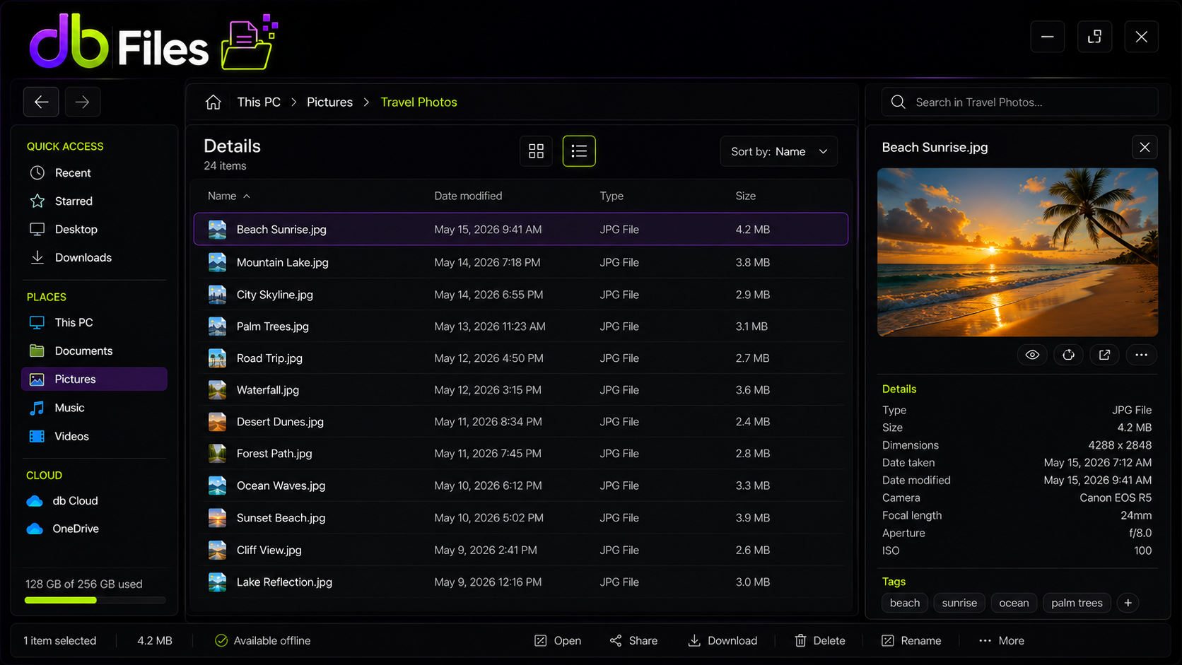 db Files Screen